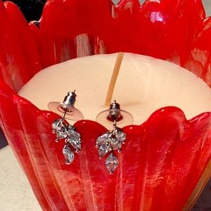 3/4 inch long drop earrings Rhine stone